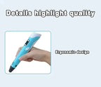 3D Printing Pen Art Drawing Tool LED Temperature Display for Kids Creative Arts Crafts