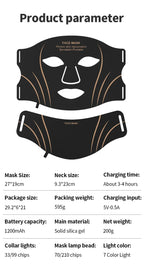 LED Face Neck Mask Silicone Light Therapy Device for Skin Rejuvenation and Anti Wrinkle Care