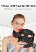 LED Face Neck Mask Silicone Light Therapy Device for Skin Rejuvenation and Anti Wrinkle Care
