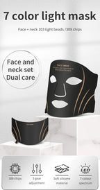 LED Face Neck Mask Silicone Light Therapy Device for Skin Rejuvenation and Anti Wrinkle Care
