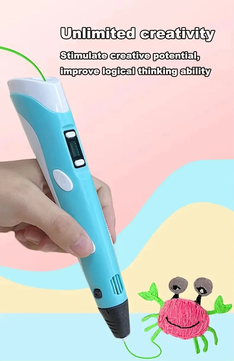 3D Printing Pen Art Drawing Tool LED Temperature Display for Kids Creative Arts Crafts - 15