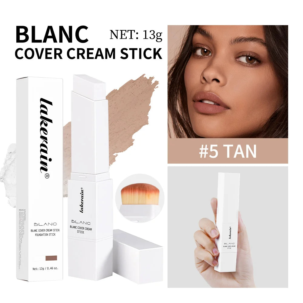Foundation Stick Cream Makeup Buildable Coverage with Detachable Brush for Smooth Face Application - 26