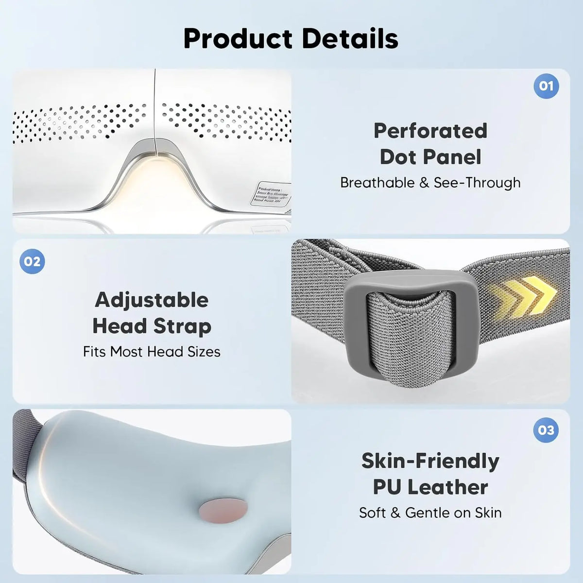 Airbag Eye Massager Electric Eye Mask with Heat for Relieving Strain and Sleep