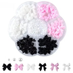 3D Nail Art Decorations Resin Charms Mixed Bowknot Pearl Beads for Manicure DIY Nail Design