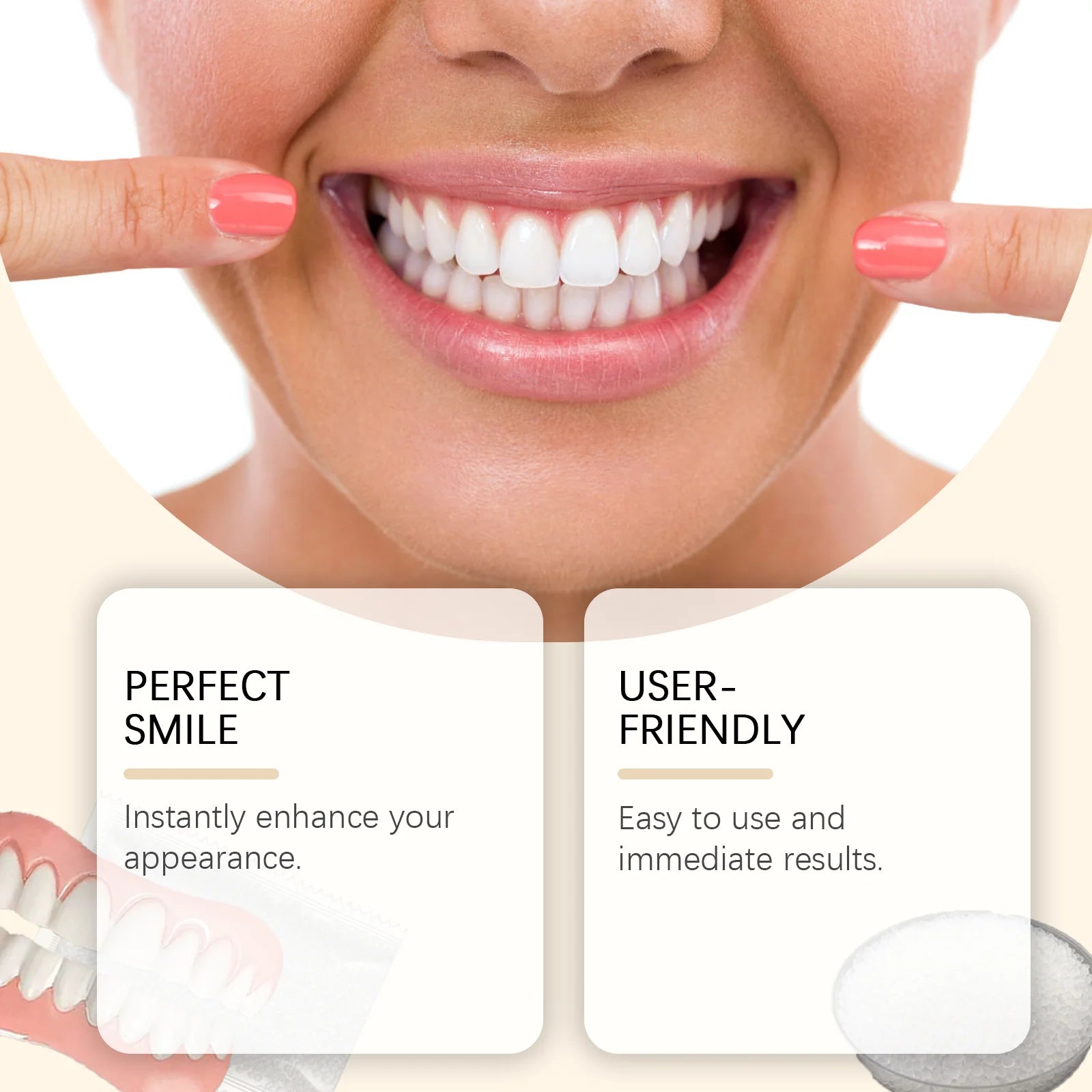 Silicone False Teeth Dentures Temporary Veneers for Missing Broken Teeth - 3