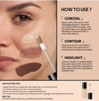 Waterproof Liquid Concealer Matte Foundation Full Coverage for Face Sculpting and Dark Circles