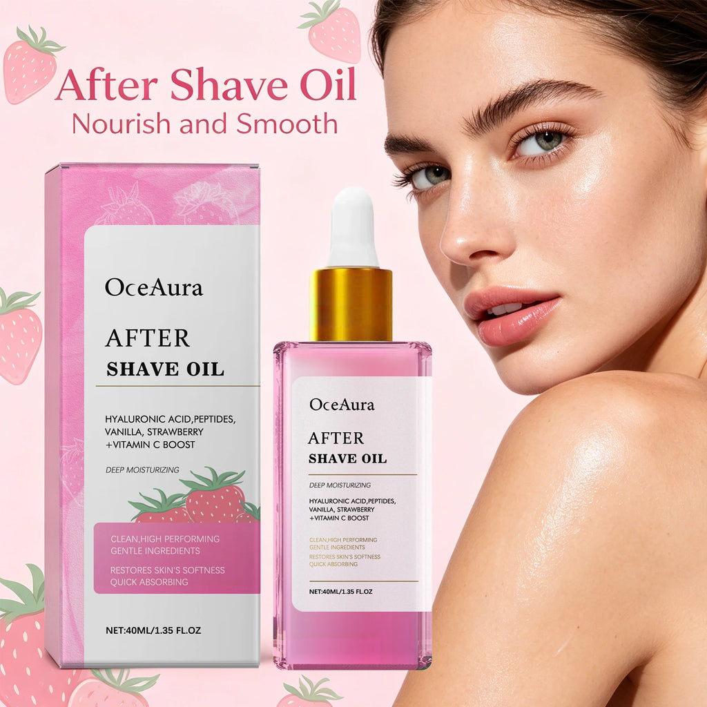 After Shave Oil Strawberry Scented Post Waxing Soothing Serum for Sensitive Skin Care