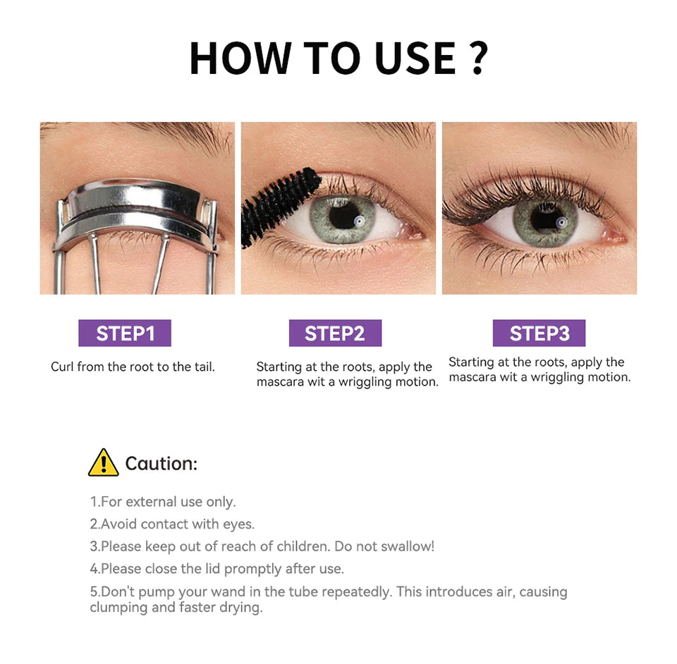 5D Mascara Waterproof Lengthening Eyelash Enhancer for Voluminous Curling Lashes Daily Makeup - 15
