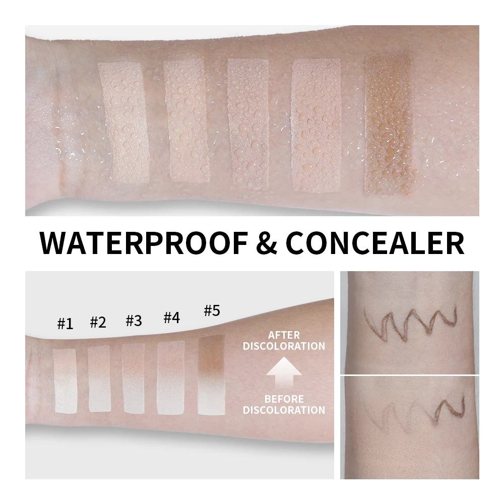 Foundation Stick Cream Makeup Buildable Coverage with Detachable Brush for Smooth Face Application - 6