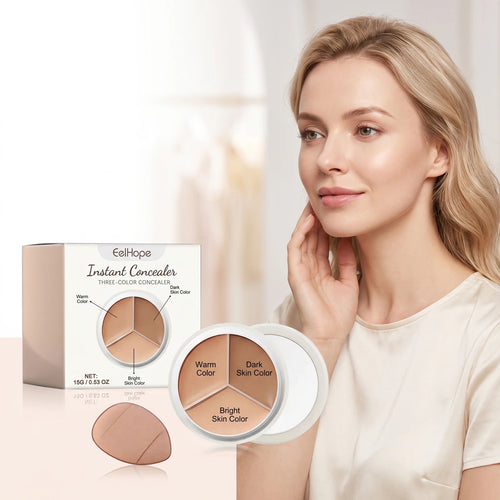 3 Color Cream Concealer Palette Face Makeup Corrector for Dark Circles Blemish Coverage