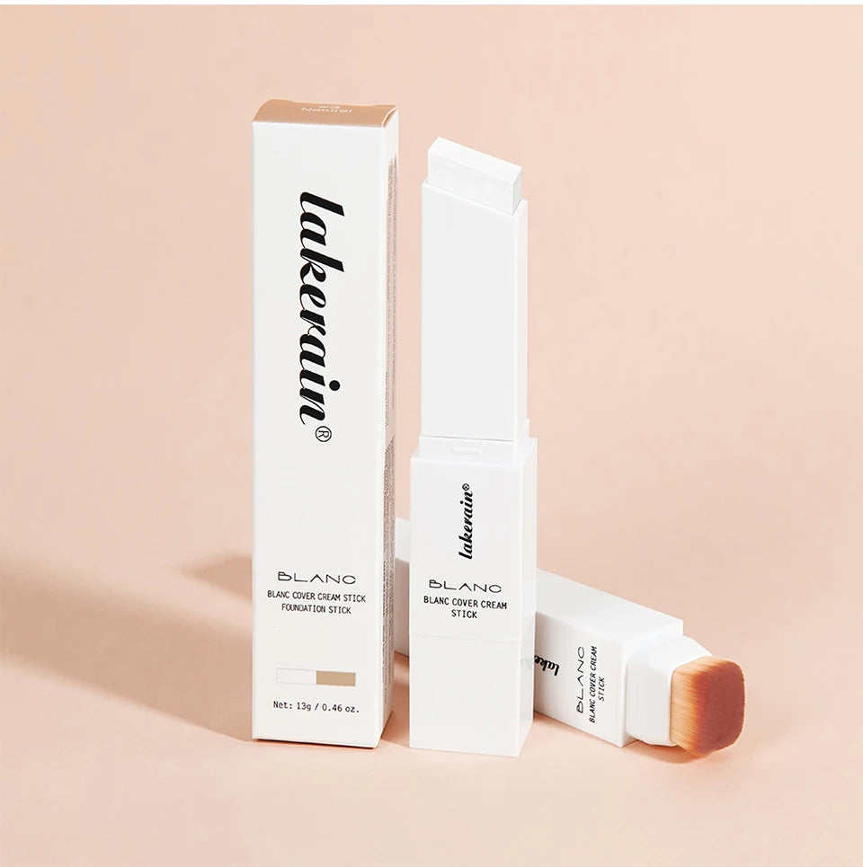 Blanc Cover Cream Stick Waterproof Foundation with Built-in Brush for Daily Natural Makeup
