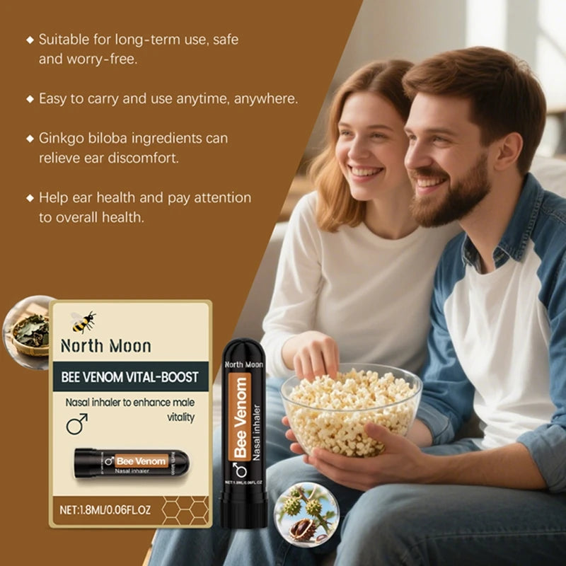 Nasal Inhaler Bee Venom Stick Vitality Booster for Daily Men Health Support - 3