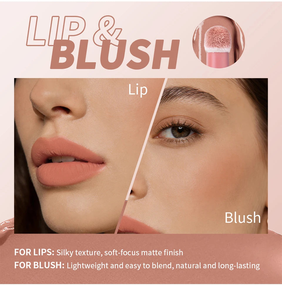 Air Cushion Lip Cream Tinted Blush Dual Action Matte Finish for Daily Makeup Routine - 10