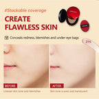 Air Cushion Foundation BB CC Cream Full Coverage Makeup for Flawless Matte Face Finish Daily Use