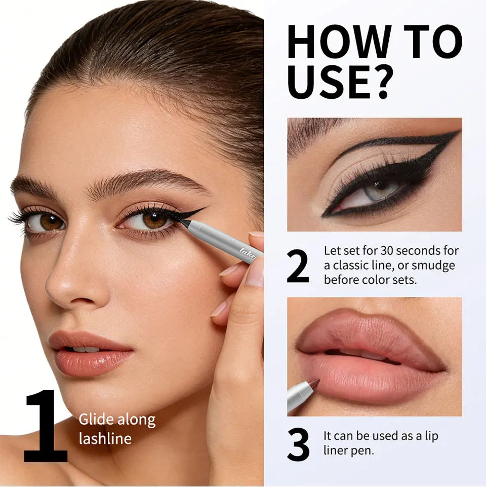Longwear Eyeliner Pencil Waterproof Smudgeproof Eye Makeup for Precise Daily Cosmetic Look