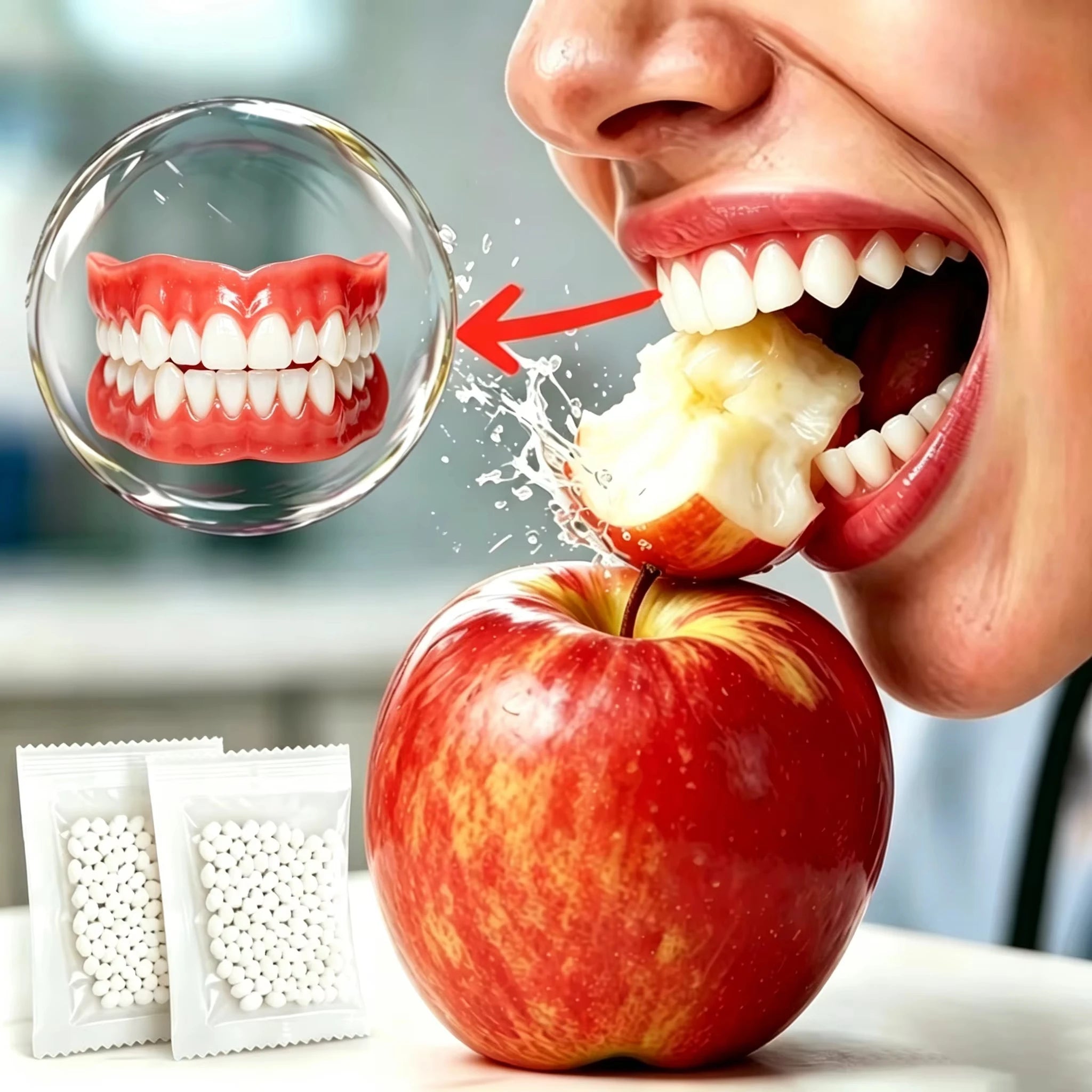 Soft Silicone Dentures False Teeth Cosmetic Veneers for Natural Looking Bright Smile - 2