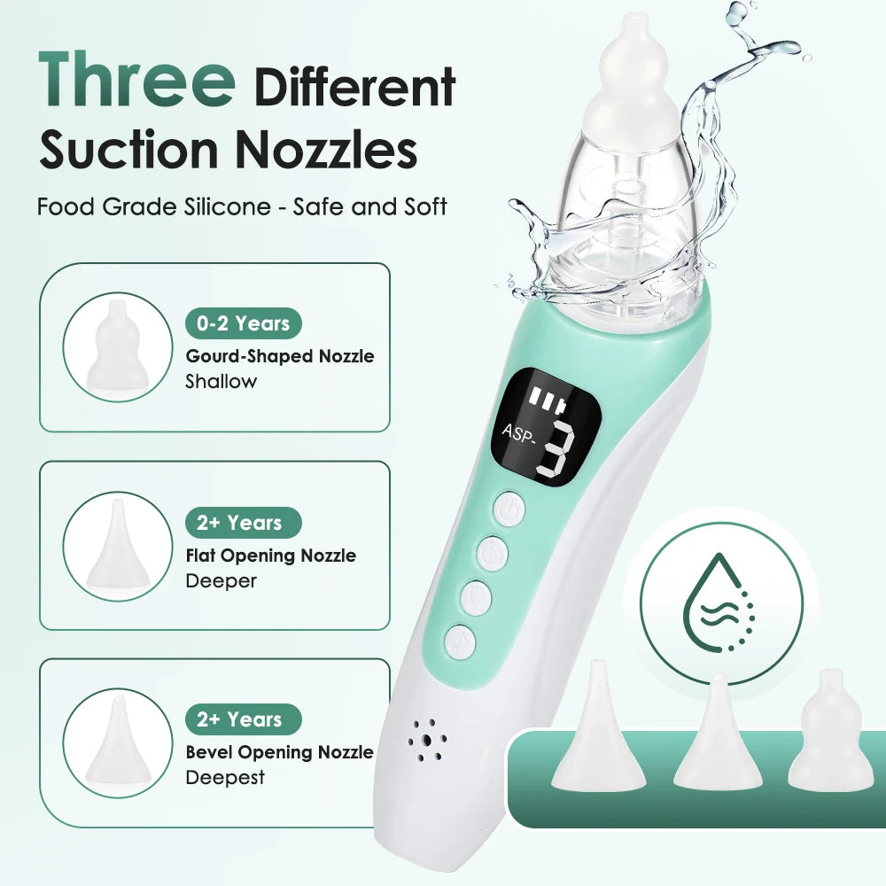 Baby Nasal Aspirator Electric Nose Sucker with 3 Suction Levels for Newborn Infants Congestion