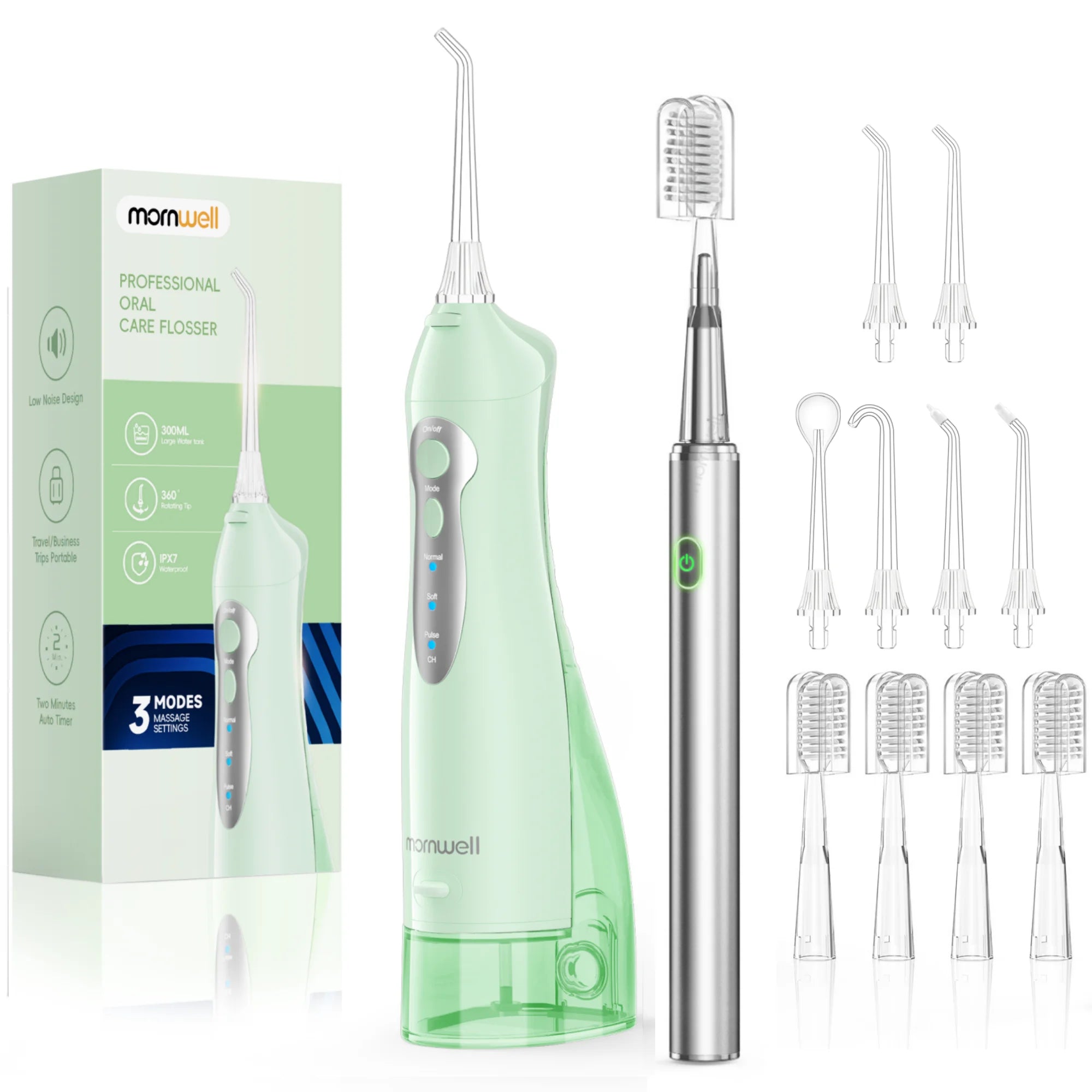 Water Flosser and Electric Toothbrush Combo Oral Irrigator Set for Daily Teeth Cleaning and Care - 27