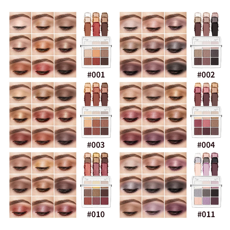 9 Color Eyeshadow Palette Makeup Kit Matte Shimmer Pigmented Shades for Daily Smoky Eye Looks