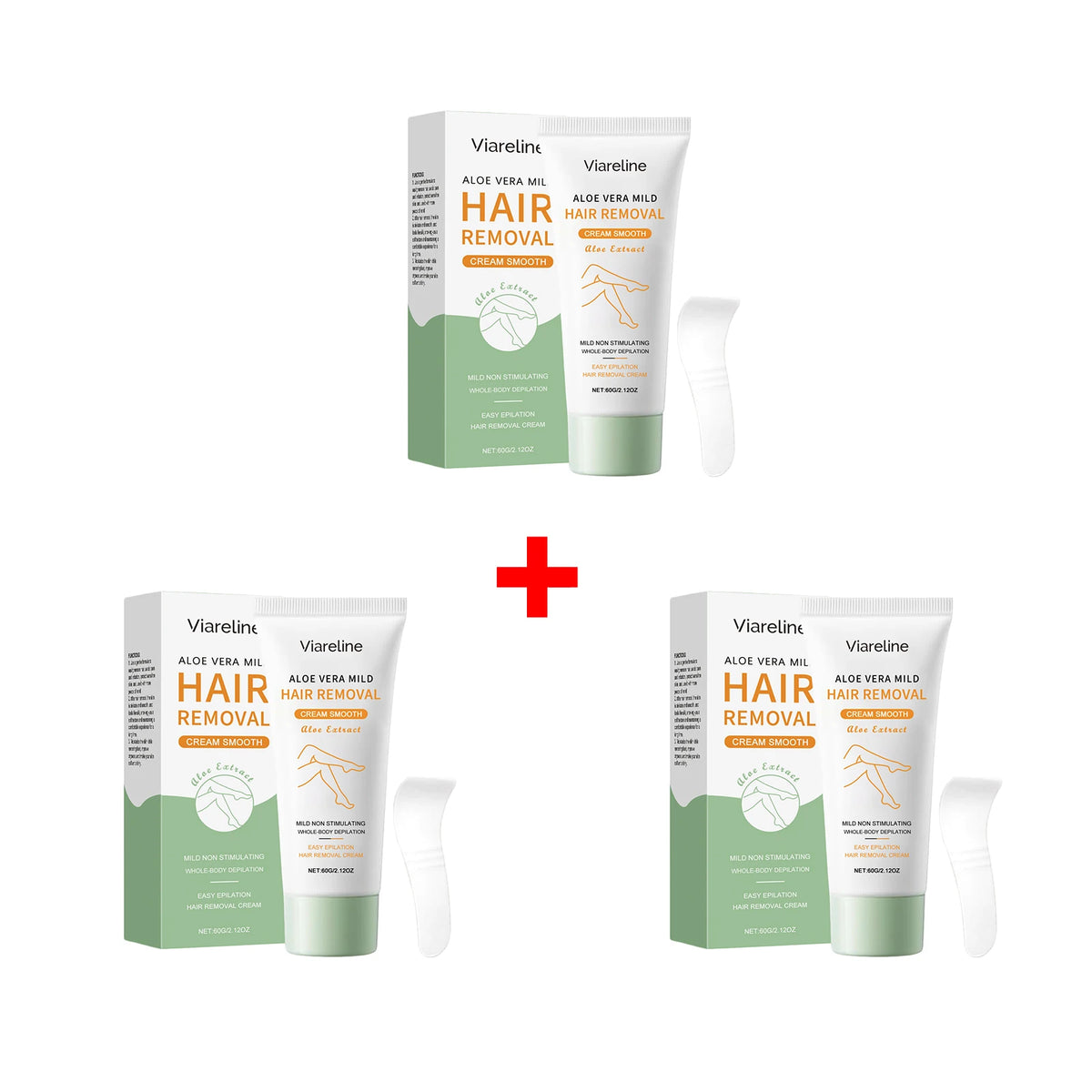 Aloe Vera Hair Removal Cream Painless Depilatory Lotion for Smooth Legs Underarms and Body