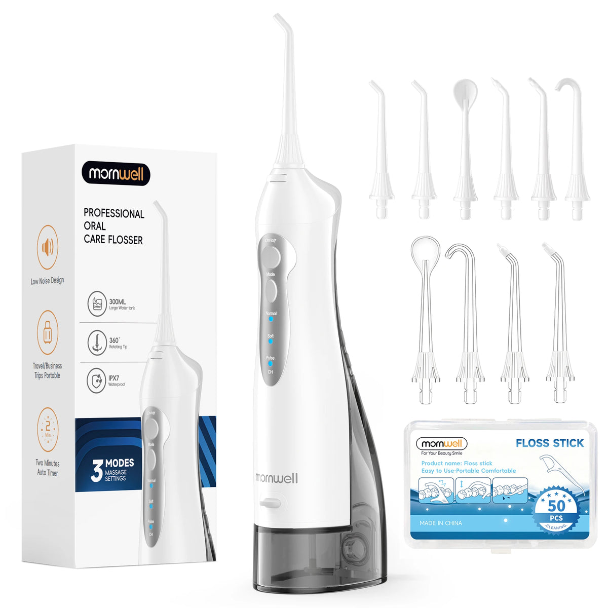 Portable Cordless Water Flosser Oral Irrigator Rechargeable Jet for Travel