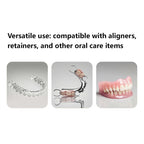 Denture Cleaning Case Dental Appliance Bath Box with Rotary Tray for Daily Hygiene Travel Storage