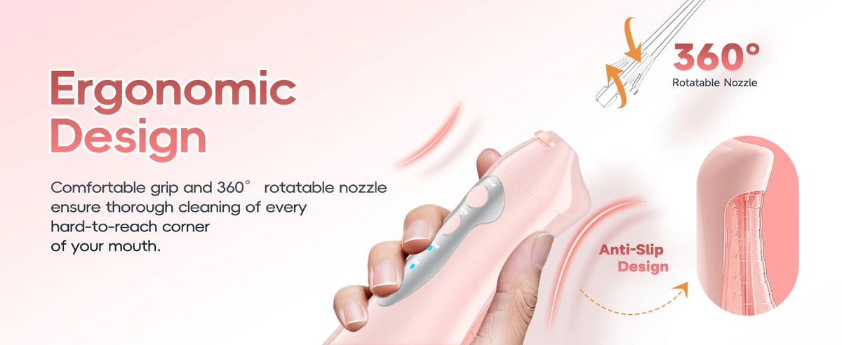 Portable Water Flosser Electric Oral Irrigator Rechargeable Teeth Cleaner for Home and Travel