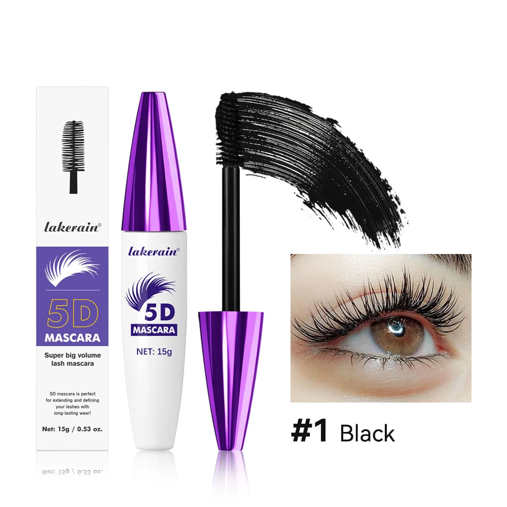 5D Mascara Waterproof Lengthening Eyelash Enhancer for Voluminous Curling Lashes Daily Makeup - 23