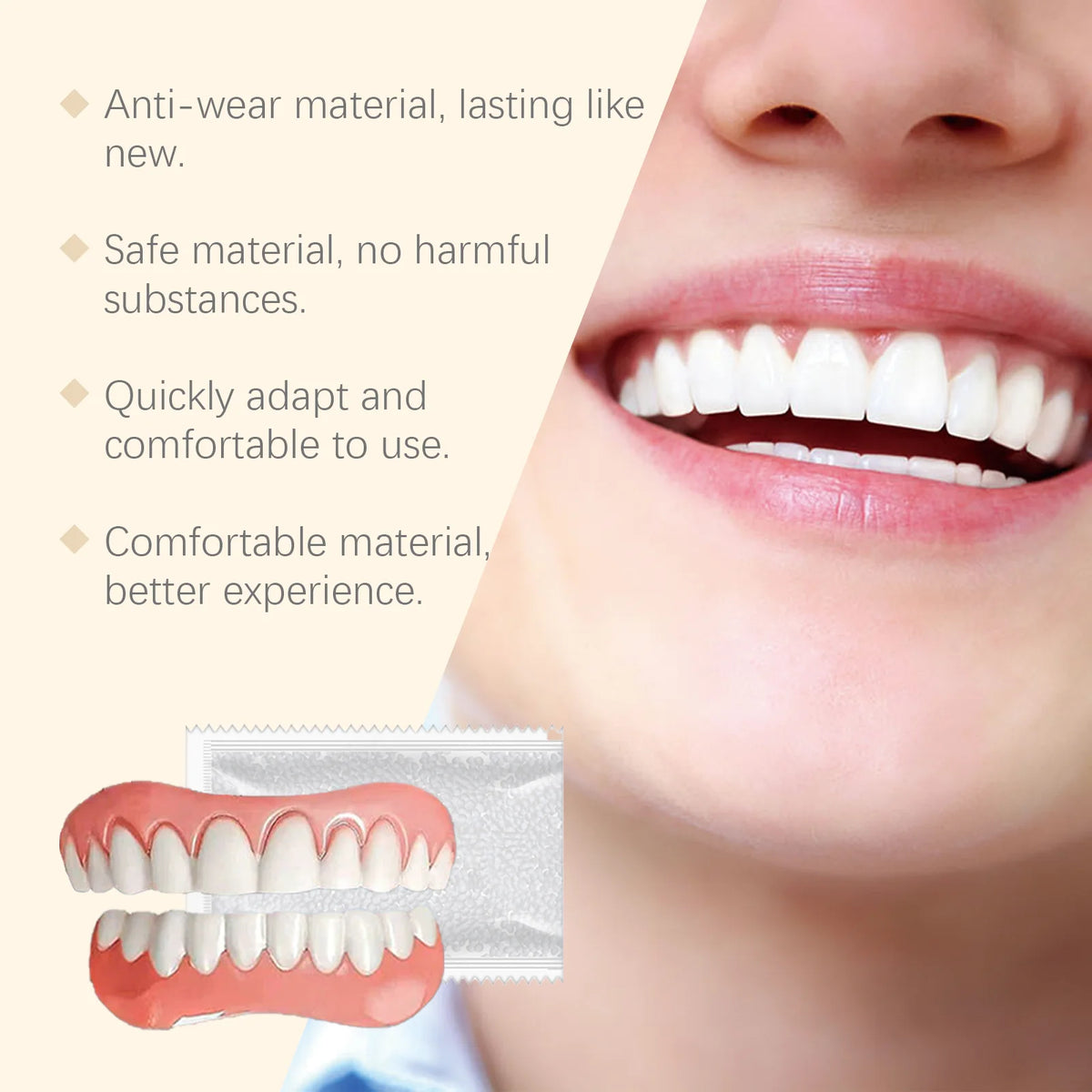 Silicone False Teeth Dentures Temporary Veneers for Missing Broken Teeth