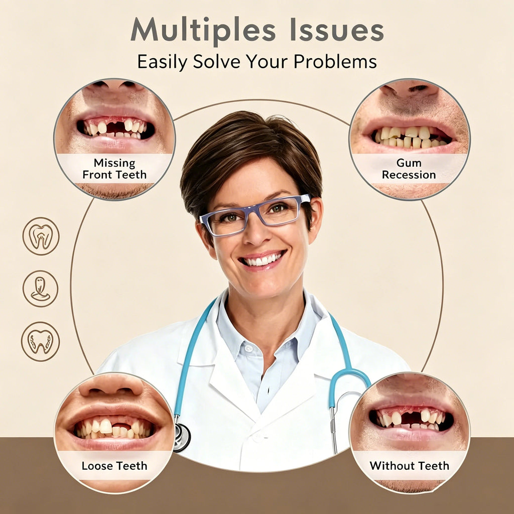 Soft Silicone Dentures False Teeth Cosmetic Veneers for Natural Looking Bright Smile