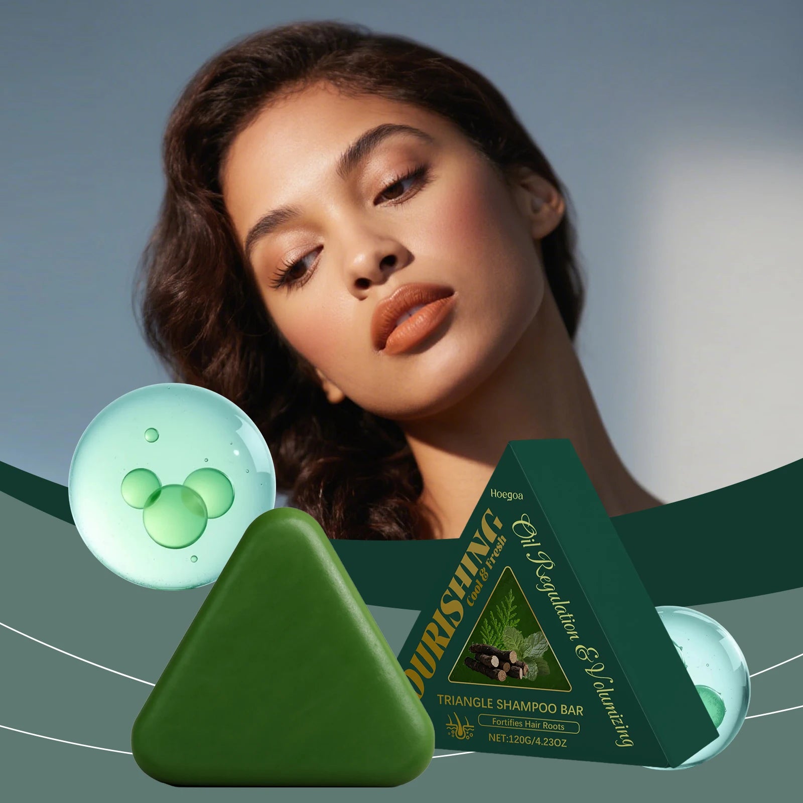 Triangle Hair Growth Soap Natural Herbal Shampoo Bar for Strengthening Thinning Hair and Oil Control - 2