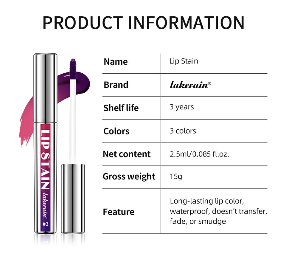 Peel Off Lip Stain Matte Liquid Lipstick Waterproof Long Lasting Tint for Daily Makeup Beauty - 17