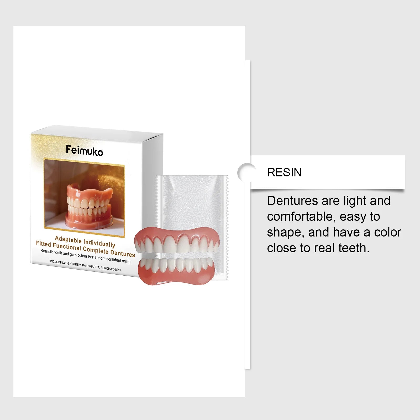 Denture Decoration Set Fake Teeth Veneers Resin Kit for Confident Smile - 16
