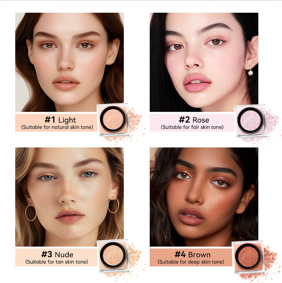 Loose Setting Powder Face Makeup Blurring Matte Finish for Long Lasting Oil Control Daily Use
