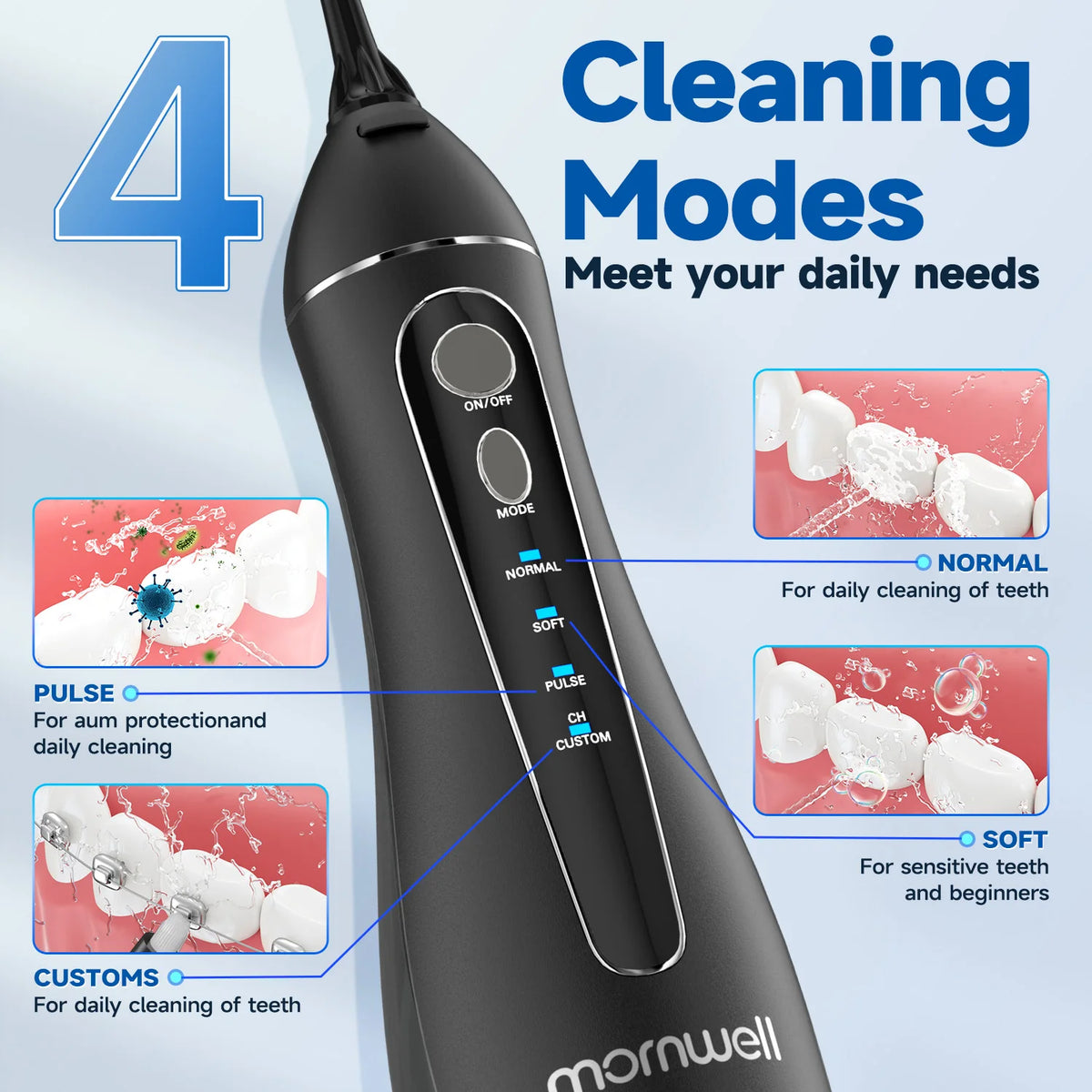 Electric Water Flosser and Toothbrush Set Oral Irrigator for Teeth Whitening Gum Care