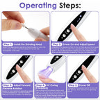 Electric Nail Drill and UV Lamp Manicure Tool Cordless File for Home Salon Nail Care Use
