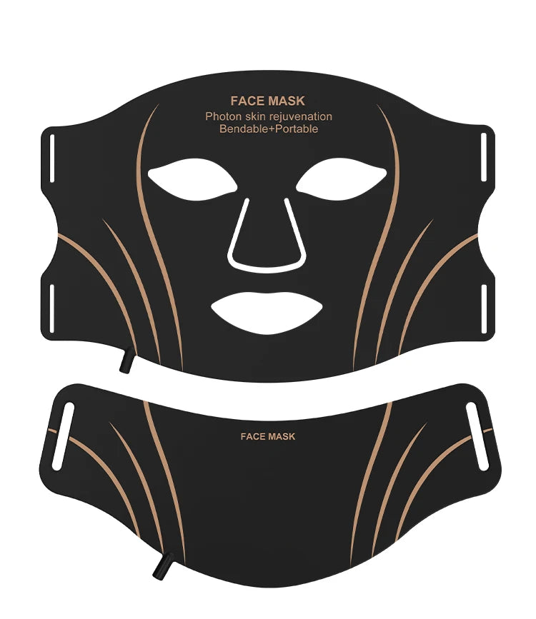 LED Face Neck Mask Silicone Light Therapy Device for Skin Rejuvenation and Anti Wrinkle Care