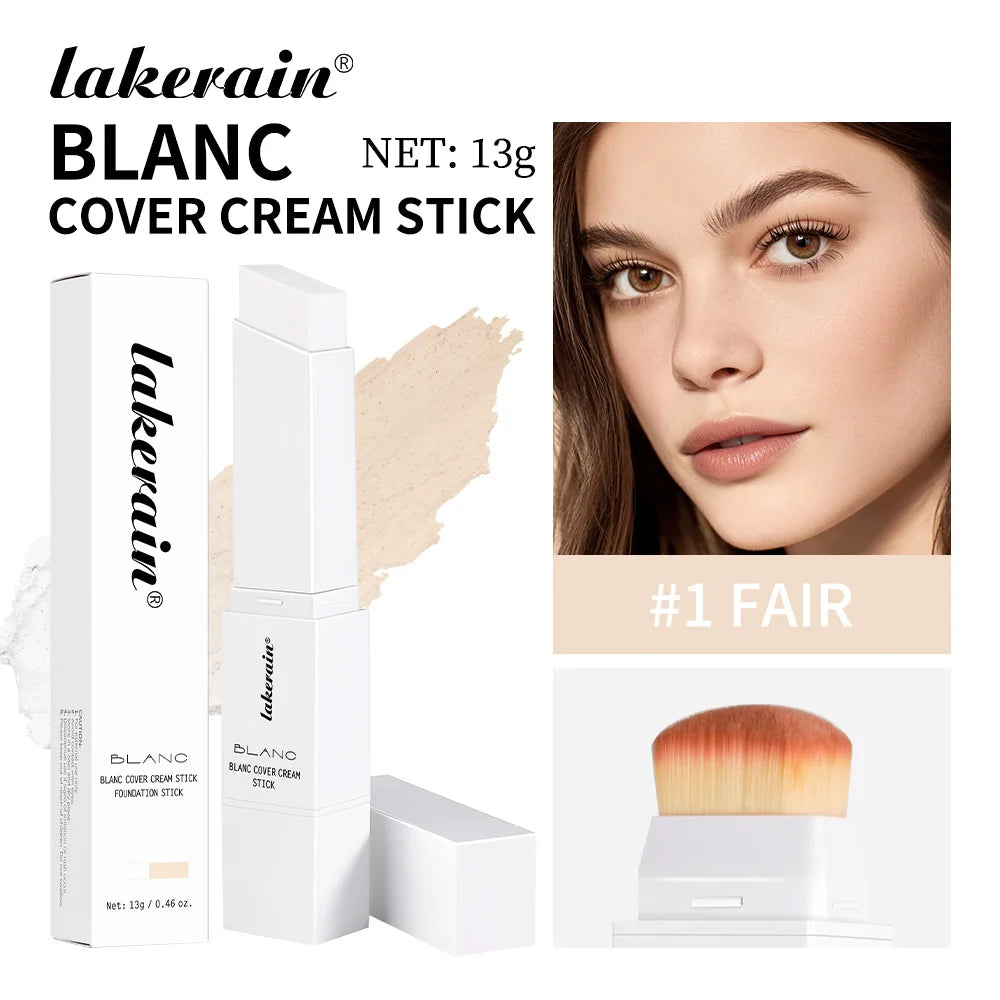 Blanc Cover Cream Stick Waterproof Foundation with Built-in Brush for Daily Natural Makeup - 26
