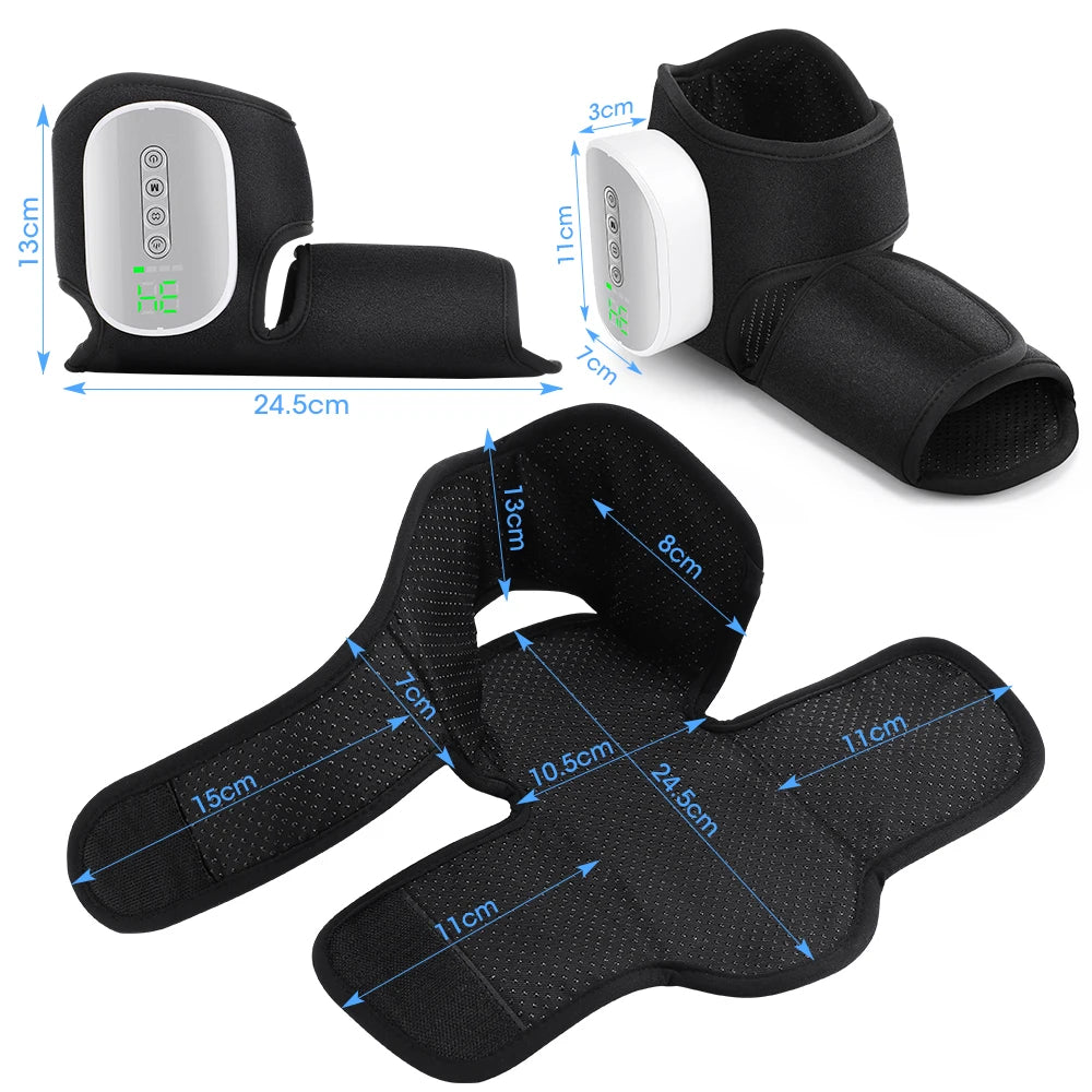 Cordless Foot Ankle Massager Heated Air Compression Wrap for Relaxation Pain Relief Home Use