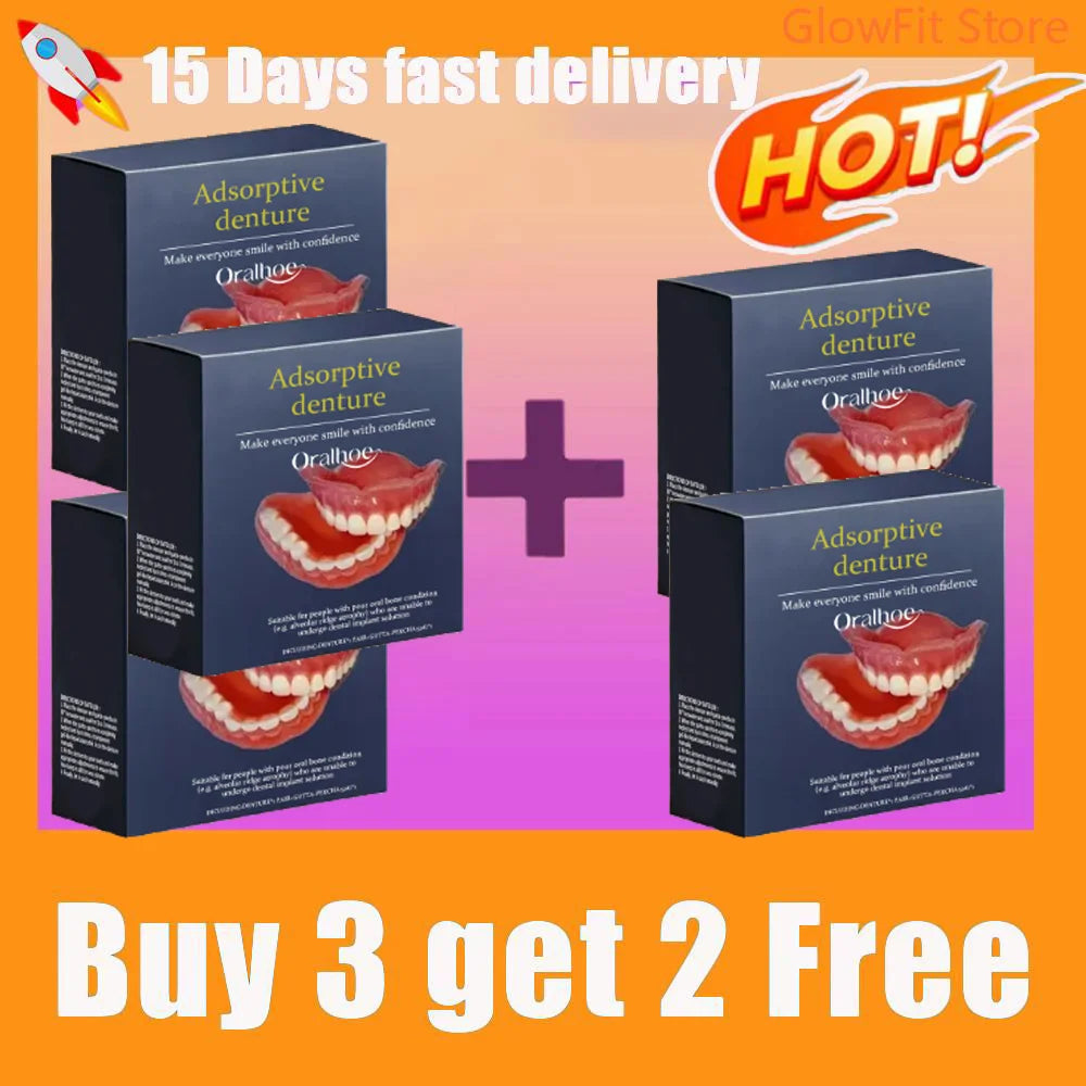 Silicone Dentures Full Set Artificial Teeth Natural Comfort Fit for Adult Oral Beauty Daily Use - 8