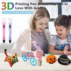 3D Printing Pen Art Drawing Tool LED Temperature Display for Kids Creative Arts Crafts