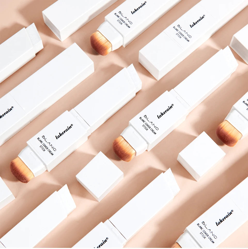 Foundation Stick Cream Makeup Buildable Coverage with Detachable Brush for Smooth Face Application - 19