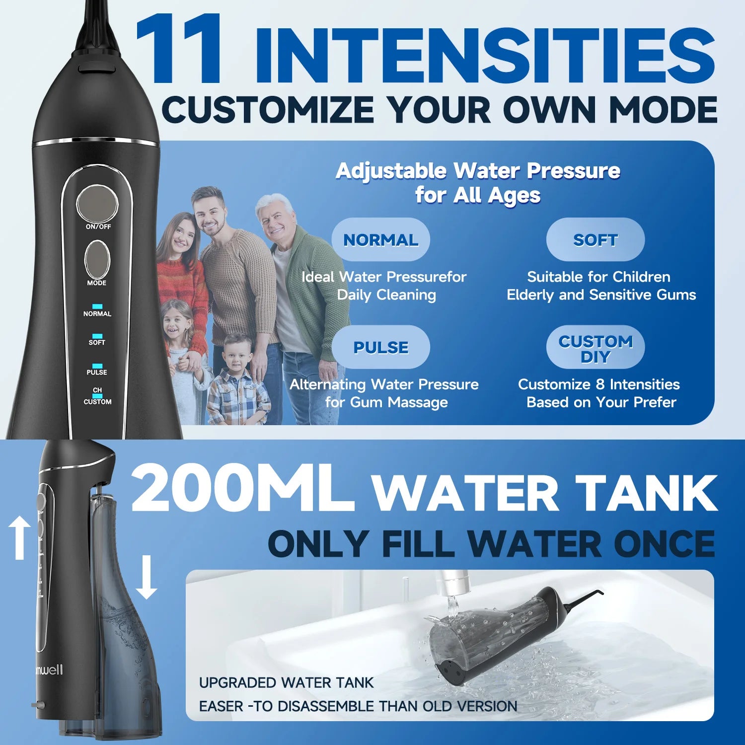 Electric Water Flosser and Toothbrush Set Oral Irrigator for Teeth Whitening Gum Care - 4