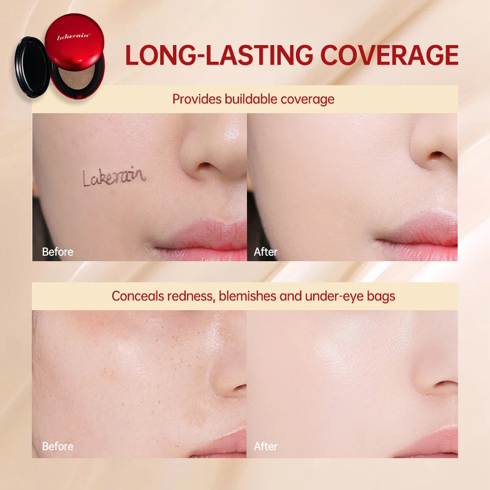 Air Cushion Foundation BB CC Cream Full Coverage Makeup for Flawless Matte Face Finish Daily Use