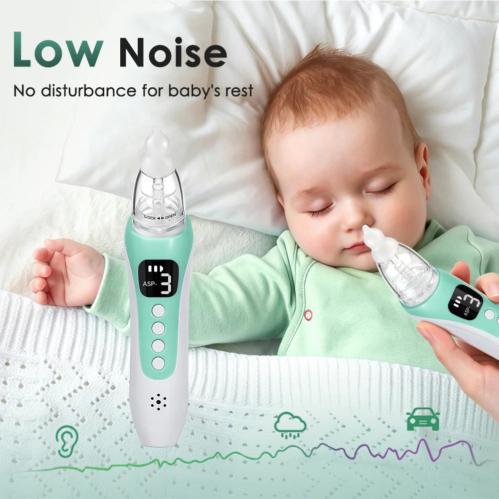 Baby Nasal Aspirator Electric Nose Sucker with 3 Suction Levels for Newborn Infants Congestion - 10