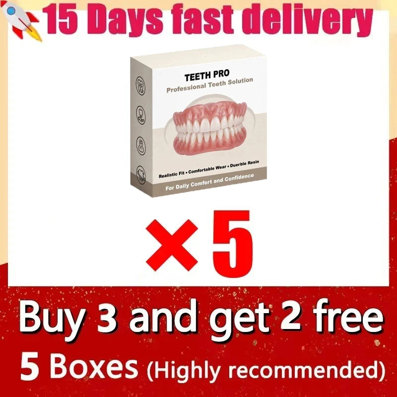 Soft Silicone Dentures False Teeth Cosmetic Veneers for Natural Looking Bright Smile