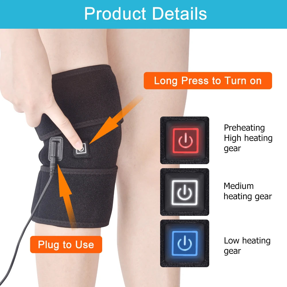 Electric Knee Heating Pad Heated Leg Brace Wrap for Joint Pain Relief and Muscle Relaxation