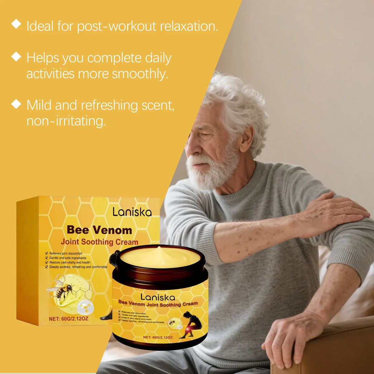 Bee Venom Joint Soothing Cream Natural Massage Balms for Neck Shoulder Waist and Leg Care