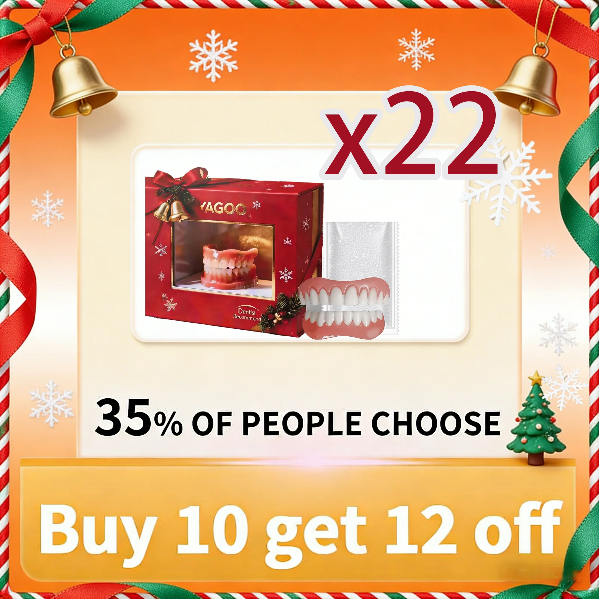 Silicone Dentures Instant Fake Teeth Natural Smile Veneers for Men and Women Daily Confidence - 8