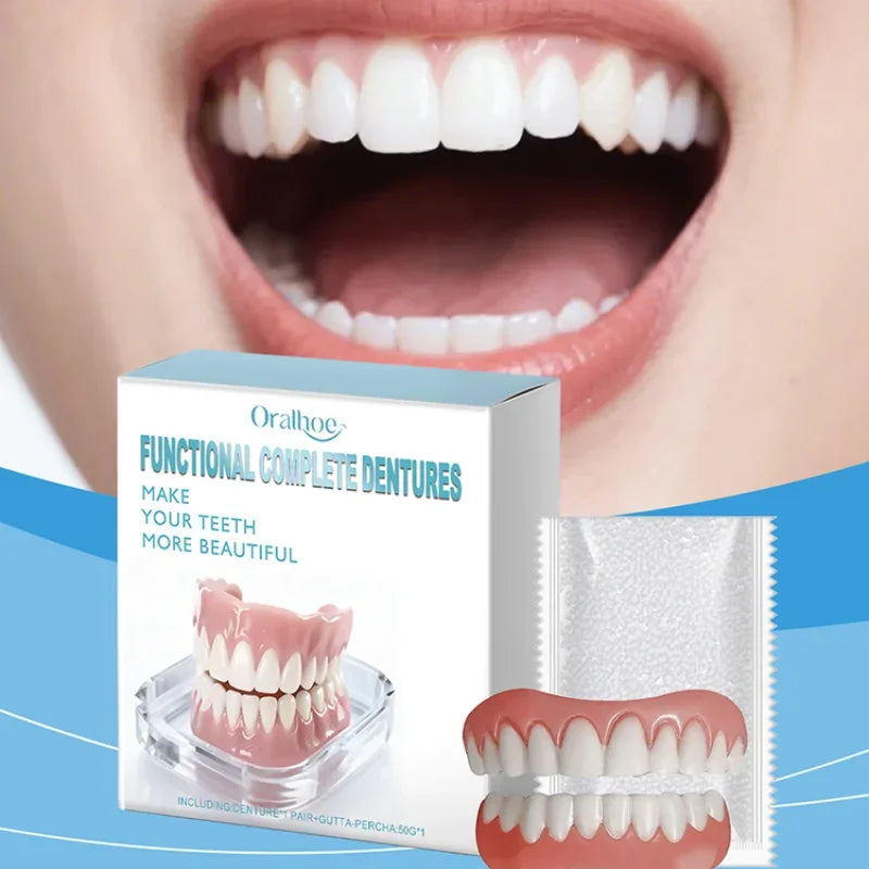 Fake Teeth Dentures Cosmetic Veneers Natural Smile Snap On Braces for Instant Confident Daily Wear